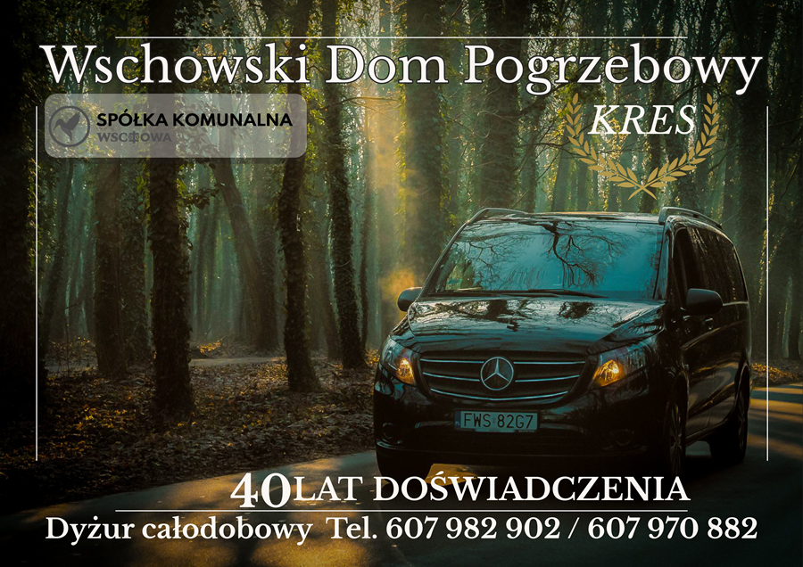 plakat reklamowy z karawanem pogrzebowym